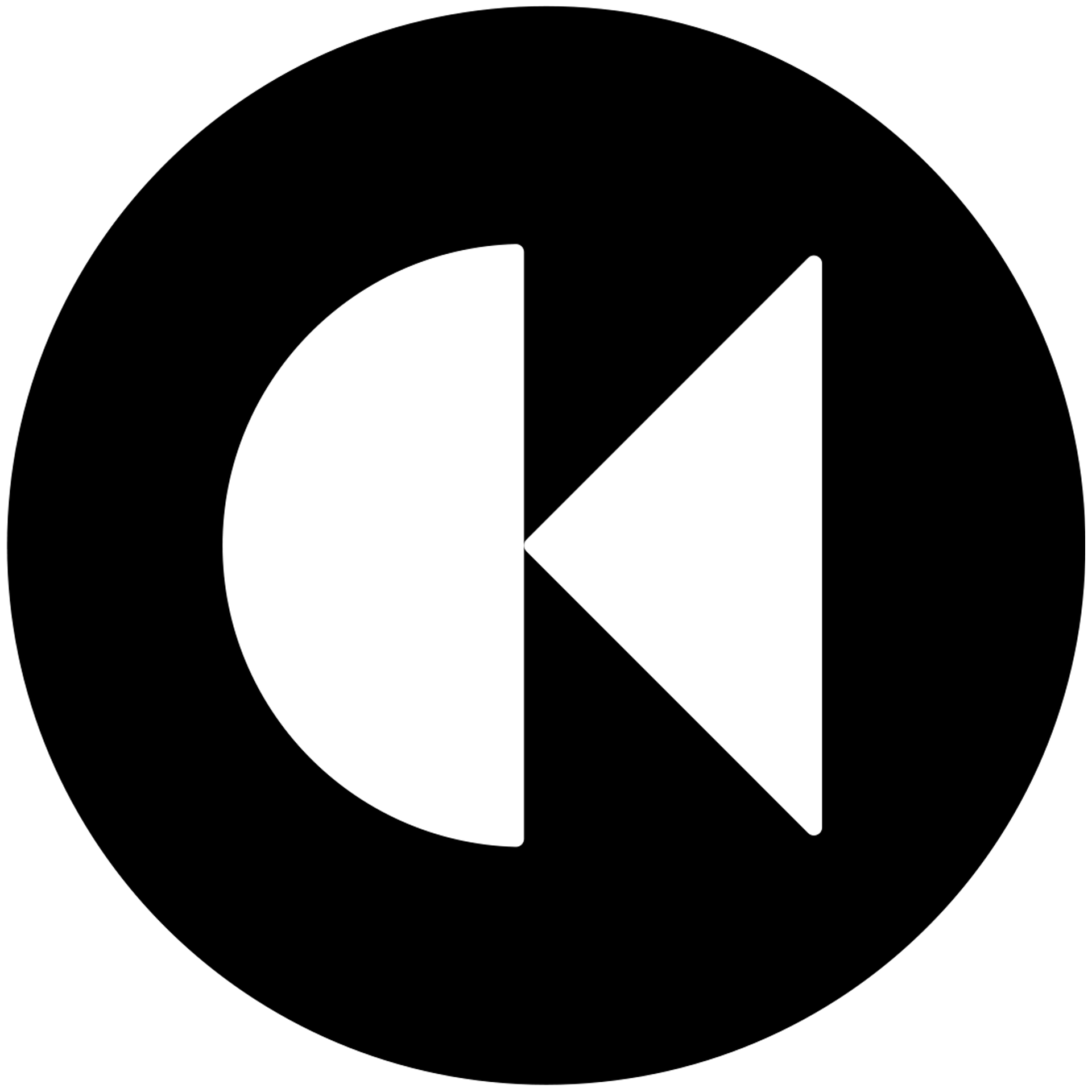 CK coin icon — black